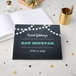 Chalkboard Ljus Teal Bat mitzvah Guest Bok
