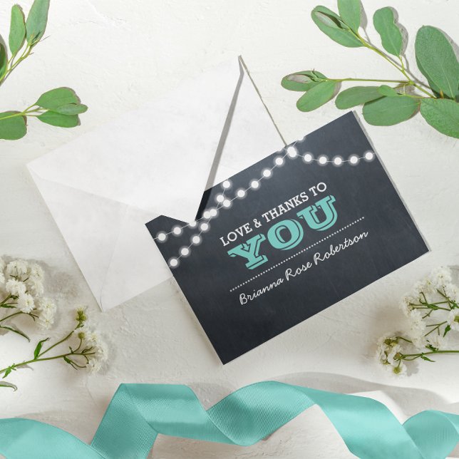 Chalkboard Ljus Teal Confirmation Tackkort (Skapare uppladdad)