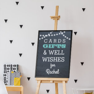 Chalkboard Ljus Teal Gift Bord-tecken Poster