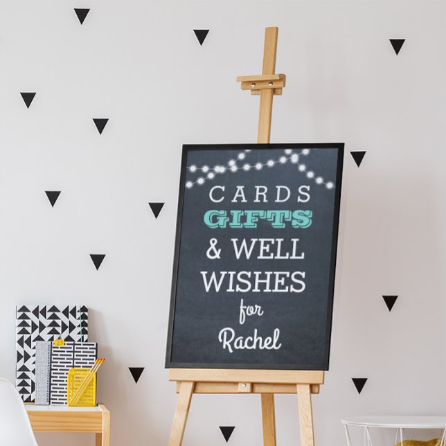 Chalkboard Ljus Teal Gift Bord-tecken Poster (Skapare uppladdad)