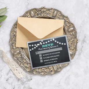 Chalkboard Ljus Teal Silver Gräns Entree OSA Kort