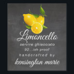 Chalkboard look Limoncello Liquor Flaska-etikett | Vinflaska Etikett<br><div class="desc">Chalkboard ser ut som bakgrundsbild med modern digital teckning av citroner av gult. Limoncello High flaska-etikett. Personlig i trendigets typografi. Anpassa all typsnitt och text. Homemade, handgjord av dig. Beställa extra för sista minuten-gåvor. Om du vill se hela raden med Limoncello-likörprodukter går du till "The Hungarican Princess - A Boutique™"...</div>