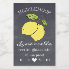 Chalkboard look Limoncello Small Flaska-etikett | Mat Etikett