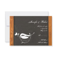 Chalkboard Love Bird Responcard Card