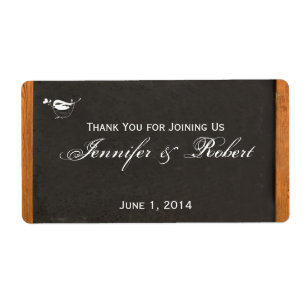 Chalkboard Love Bird Vattenflaska Label Fraktsedel