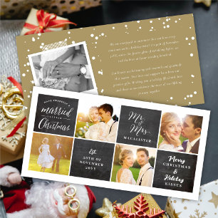 Chalkboard Married Little jul Photo Bröllop Julkort