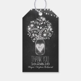 Chalkboard Mason Burk Bröllop Tack Presentetikett