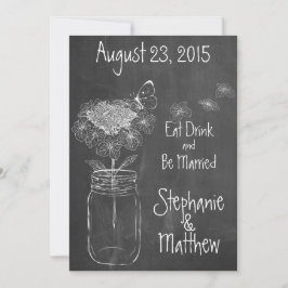 CHALKBOARD MASON BURK GARDEN WEDDING INBJUDNINGAR