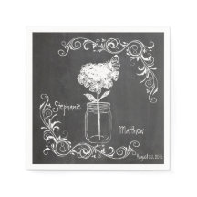 CHALKBOARD MASON BURK GARDEN WEDDING NAPKINS