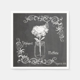 CHALKBOARD MASON BURK GARDEN WEDDING NAPKINS PAPPERSSERVETT