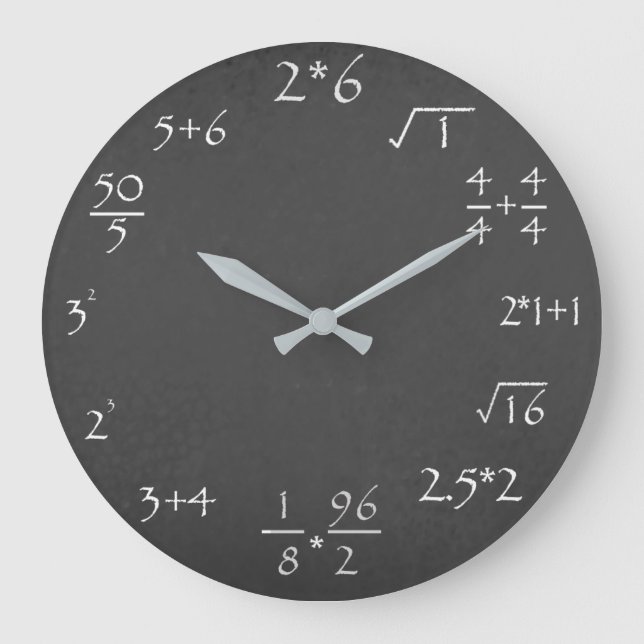Chalkboard-matematiktid Stor Klocka (Framsida)