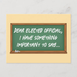 Chalkboard-meddelande till valda Officieller Vykort