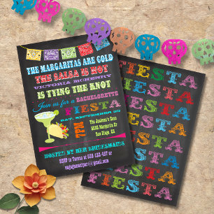 Chalkboard Mexican Fiesta Bachelorette Party Inbjudningar