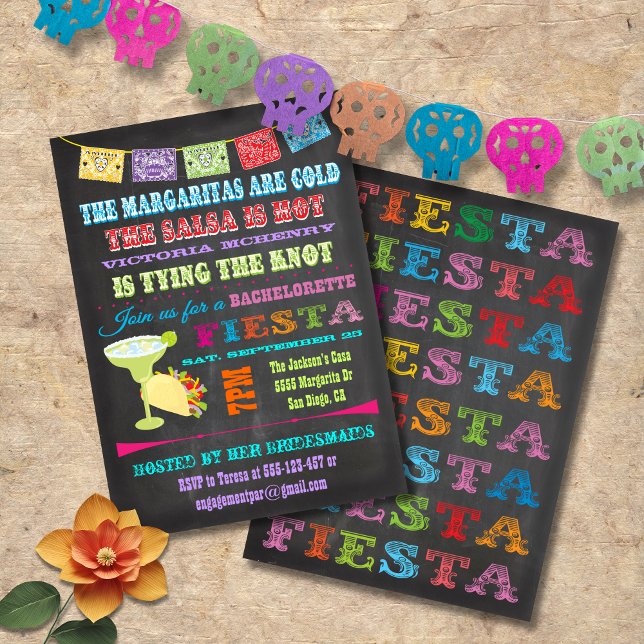 Chalkboard Mexican Fiesta Bachelorette Party Inbjudningar (Skapare uppladdad)