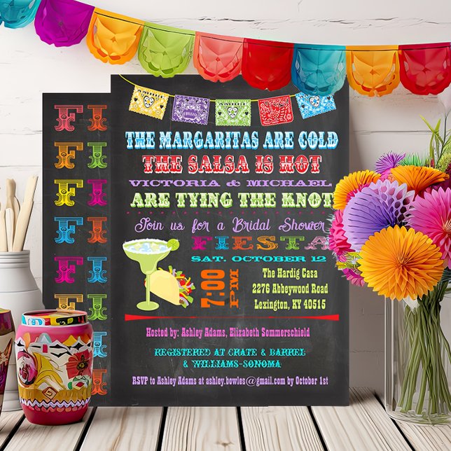 Chalkboard Mexican Fiesta Par Shower Inbjudningar (Skapare uppladdad)
