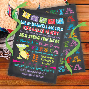 Chalkboard Mexican Fiesta Par SHower Inbjudningar