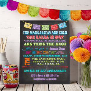 Chalkboard Mexican Fiesta Rehearsal Dinner Inbjudningar
