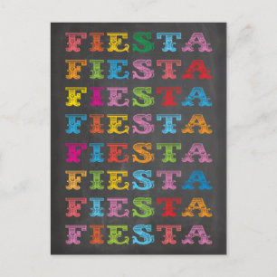 Chalkboard Mexican Fiesta vycard Vykort