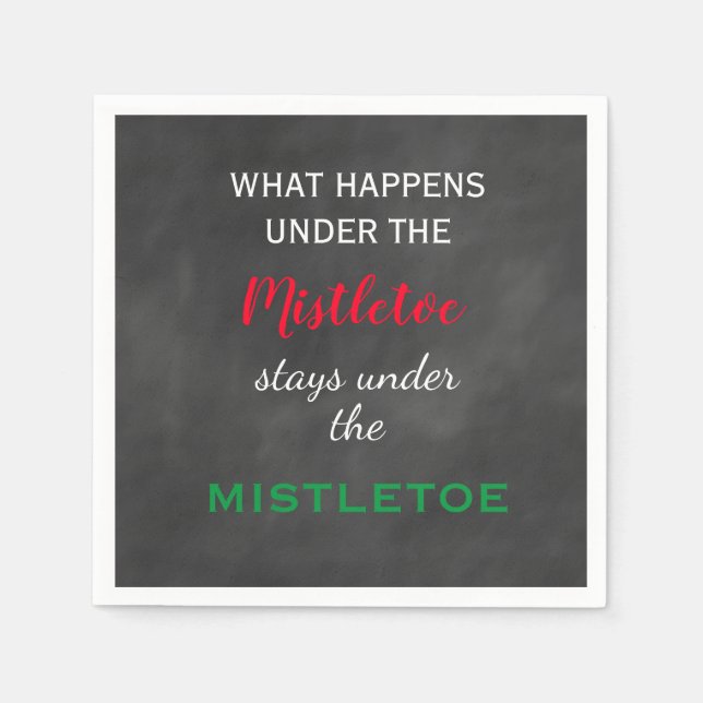 Chalkboard Mistletoe Helgdag Pappersservett (Framsidan)