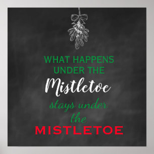Chalkboard Mistletoe Helgdag Poster