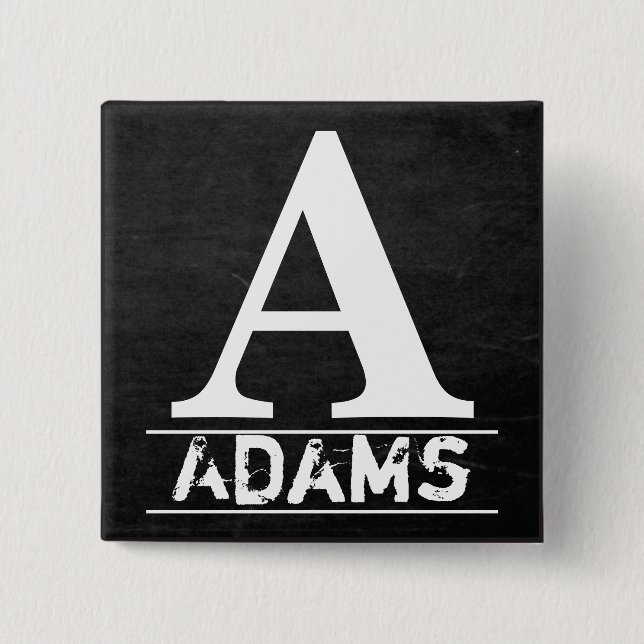 Chalkboard Monogram Brev Knapp (Framsida)