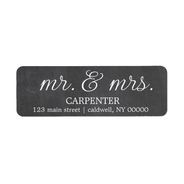 Chalkboard & Mrs Returetiketters Returadress Etikett (Framsidan)