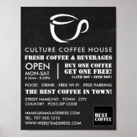 Chalkboard Mugg Icon, Barista, Café, Coffeehouse