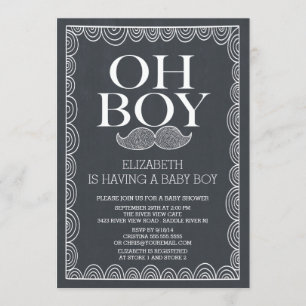 Chalkboard Mustache Baby Shower-inbjudan Inbjudningar