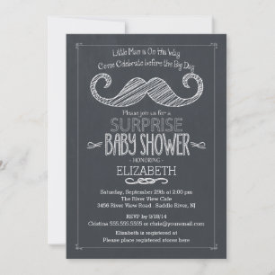Chalkboard Mustache Baby Shower-inbjudan Inbjudningar
