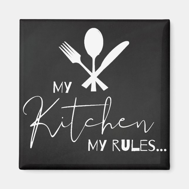 Chalkboard | "My Kitchen My Regler" | Tröskelvärde Magnet (Framsidan)