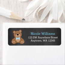 Chalkboard Nalle Boy Returadress