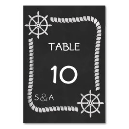 Chalkboard Nautical Bröllop Bord Bordsnummer