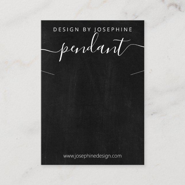 Chalkboard Necklace Pendant Visning Visitkort (Framsida)