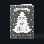 Chalkboard Niece & Family God jul-kort Helgkort<br><div class="desc">God jul hälsningskort för din dotter och hennes familj med mönster,  julgran och snöflingor. Önska din systers familj väl den här julhelgen med det här snyggten hälsningskortet.</div>