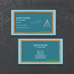 Chalkboard och Compas Math Tutor Visitkort