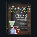 Chalkboard och Wood jul Cocktail Party Inbjudningar<br><div class="desc">Roligt och tema för tema för dessa vackra julfestinbjudningar</div>