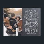 Chalkboard önskar dig mycket God jul Photo Vykort<br><div class="desc">Typografidrivna foto-helgdagskort med ord: "Önskar dig och hela din familj ett mycket god jul och ett underbart nytt år".</div>