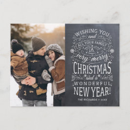 Chalkboard önskar dig mycket God jul Photo Vykort