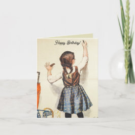 CHALKBOARD ÖNSKEMÅL GRATTIS PÅ FÖDELSEDAGEN CARD TACK KORT