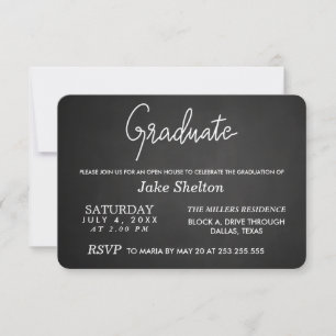 Chalkboard Open House Studenten Handskriven faktu Inbjudningar