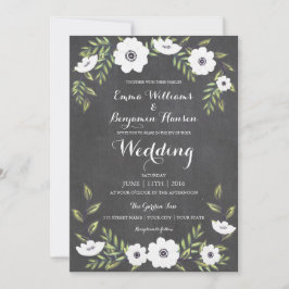Chalkboard Paded Anemones - bröllopsinbjudan Inbjudningar