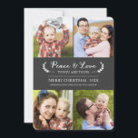 Chalkboard Peace and Kärlek Helgdag Photo Card Julkort<br><div class="desc">Chalkboard Peace and Kärlek Helgdag Photo Card by Orabella Prints.  Det här fyra fotokortet har en elegant lagerdesign på framsidan och baksidan,  och helgdag kan anpassas.  Vänligen notera: Bilder i denna utformning är endast avsedd för innehavare av ställe.  Ersätt dem med egna foton innan du köper dem.</div>