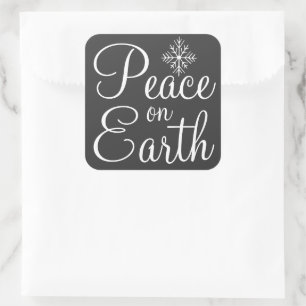 Chalkboard Peace on Earth Stickers Fyrkantigt Klistermärke