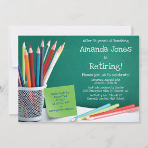 Chalkboard & Pencil Kritor Lacher Pension Inbjudningar