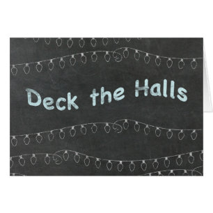 Chalkboard Personlig Deck the Halls Hälsningskort