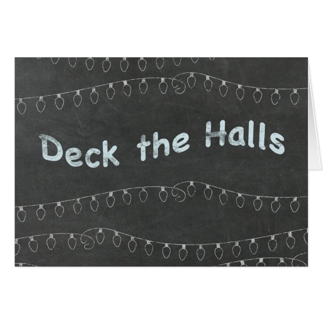 Chalkboard Personlig Deck the Halls Hälsningskort (Framsidan Horizontal)