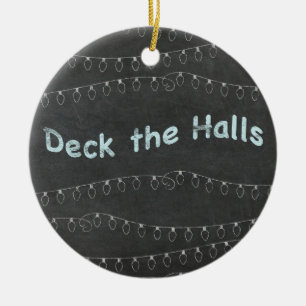 Chalkboard Personlig Deck the Halls Julgransprydnad Keramik