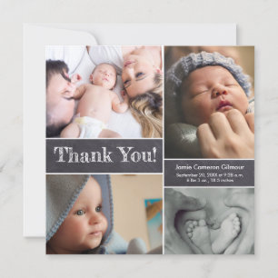 Chalkboard Photo Collage Pojke Shower Tack Kort