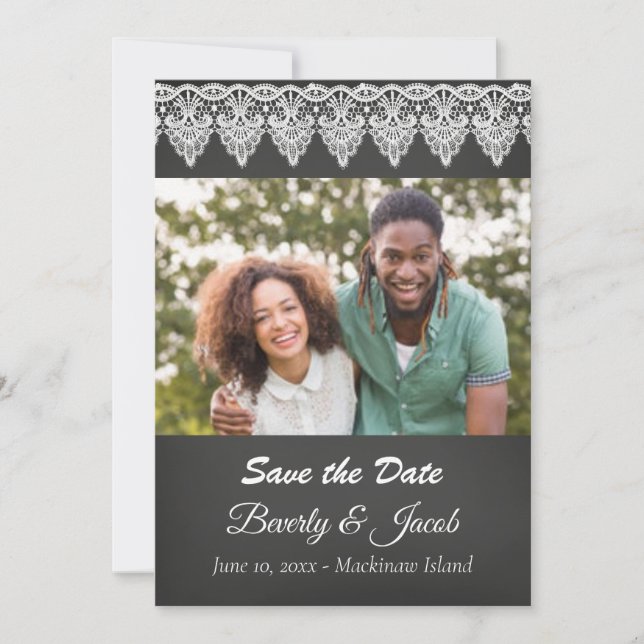 Chalkboard Photo Save Date (Framsida)