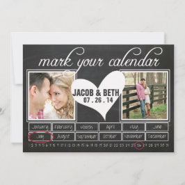 Chalkboard Photo Save Date Calendar Spara Datumet